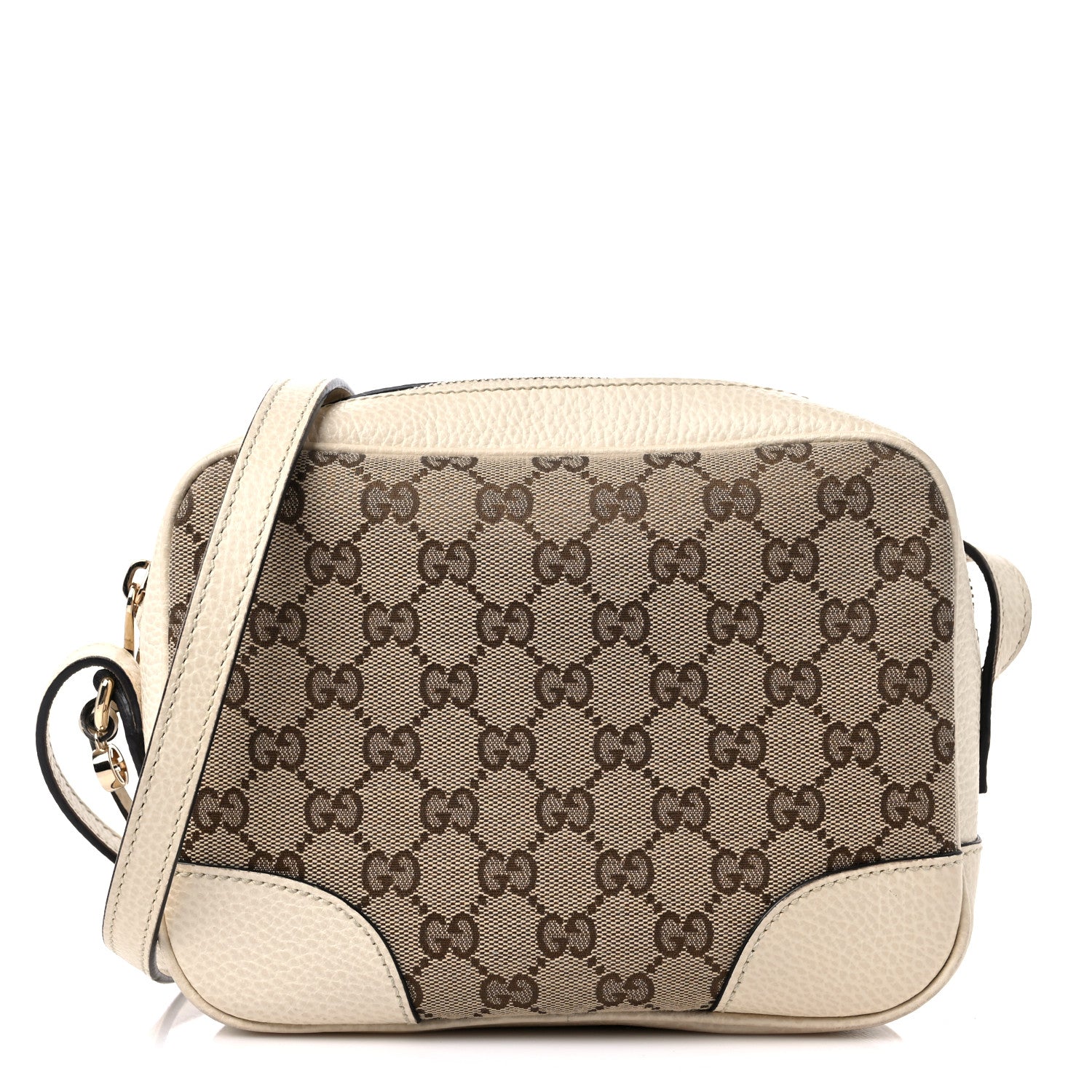 Gucci Monogram Dollar Calfskin Mini Bree Messenger Bag Beige Ebony Avoire 1 of 13