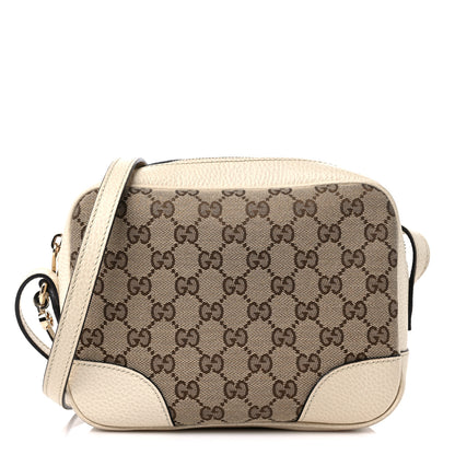 Gucci Monogram Dollar Calfskin Mini Bree Messenger Bag Beige Ebony Avoire 1 of 13