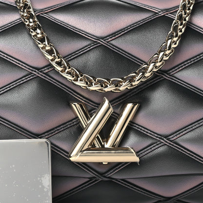 Louis Vuitton Lambskin Malletage Top Handle GO-14 MM Black Pink 8 of 10