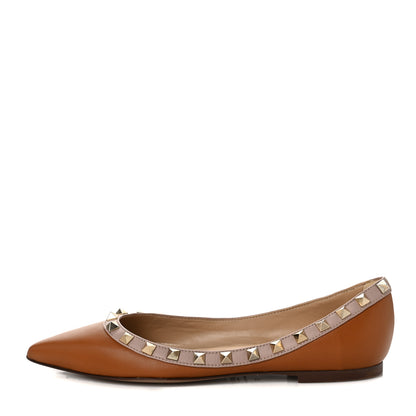 Valentino Garavani Calfskin Nappa Rockstud Ballerina Flats 36 Light Cuir Poudre 1 of 9