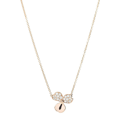 Tiffany 18K Rose Gold Diamond Paper Flowers Pendant Necklace 1 of 4