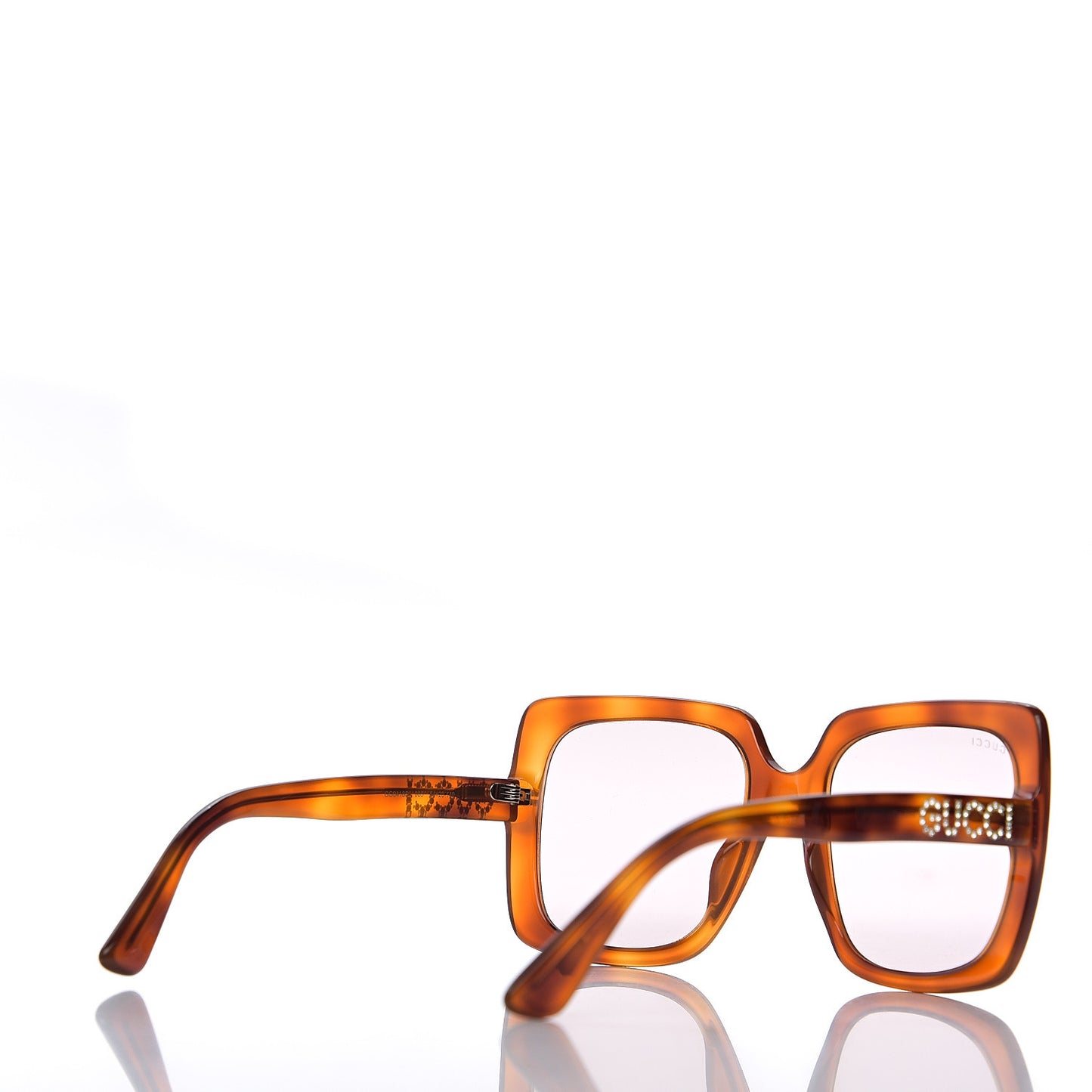 Crystal Square Frame Sunglasses GG0418S Tortoiseshell