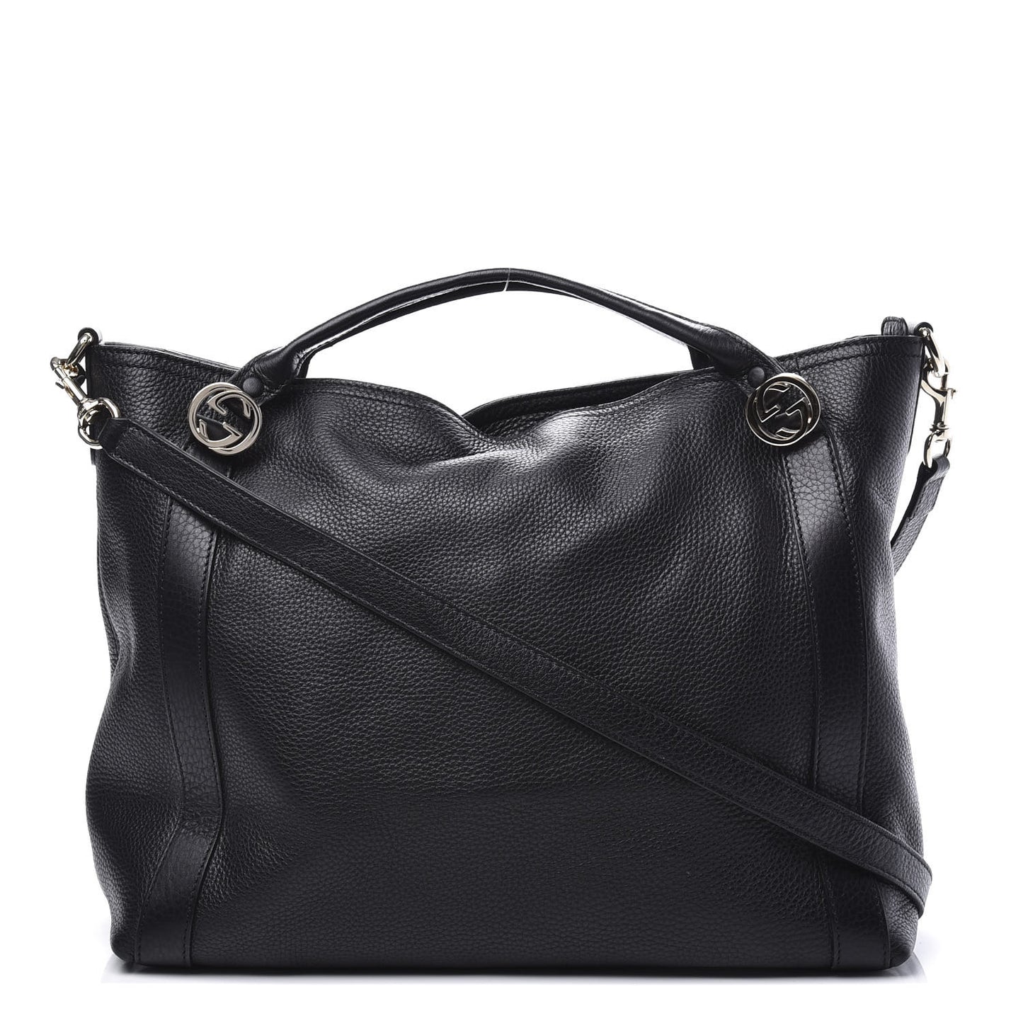 Cellarius Calfskin Medium Miss GG Top Handle Bag Black