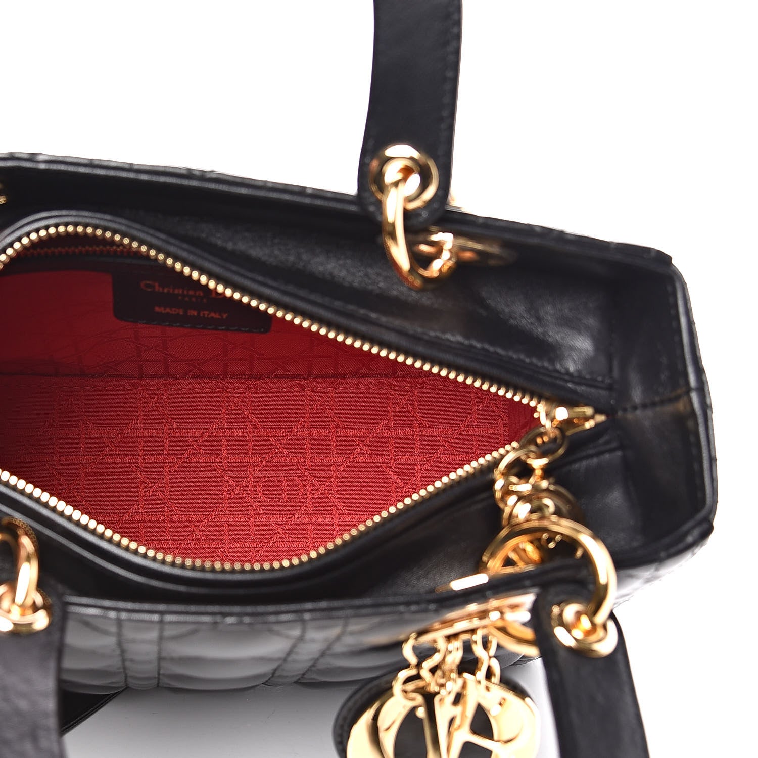 Christian Dior Lambskin Cannage Medium Lady Dior Black 5 of 12
