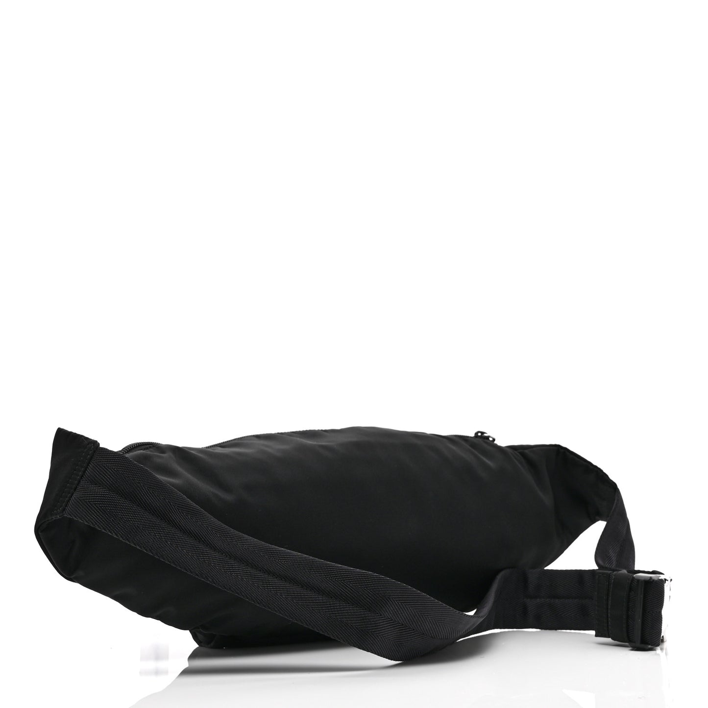 Tessuto Nylon Double Pocket Belt Bag Black