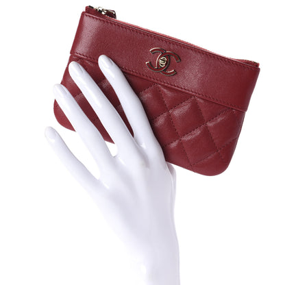 Chanel Sheepskin Quilted Small Vintage Mademoiselle Cosmetic Case Red 2 of 10