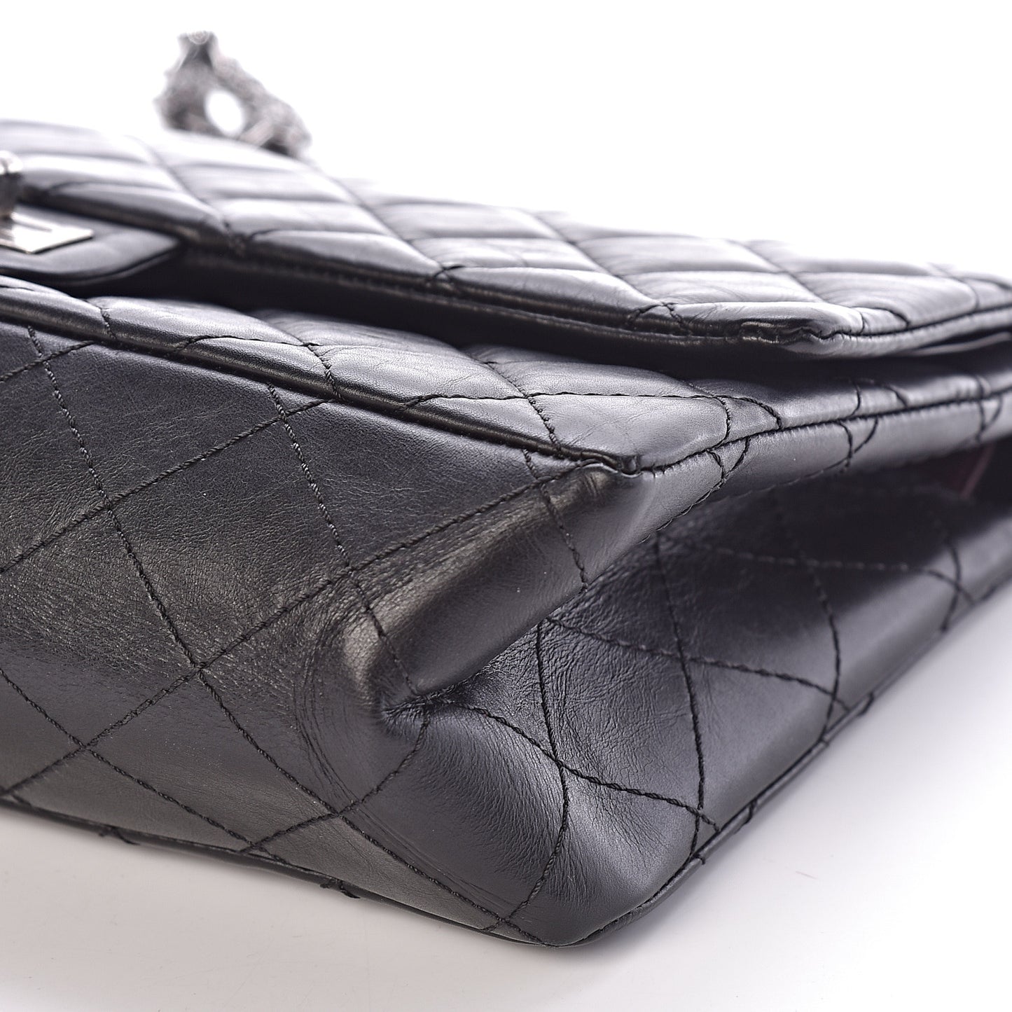 Aged Calfskin Quilted 2.55 Reissue 226 Flap Black