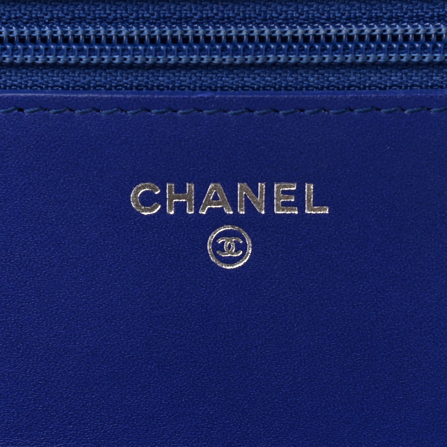 Patent Caviar Timeless CC Wallet on Chain WOC Blue
