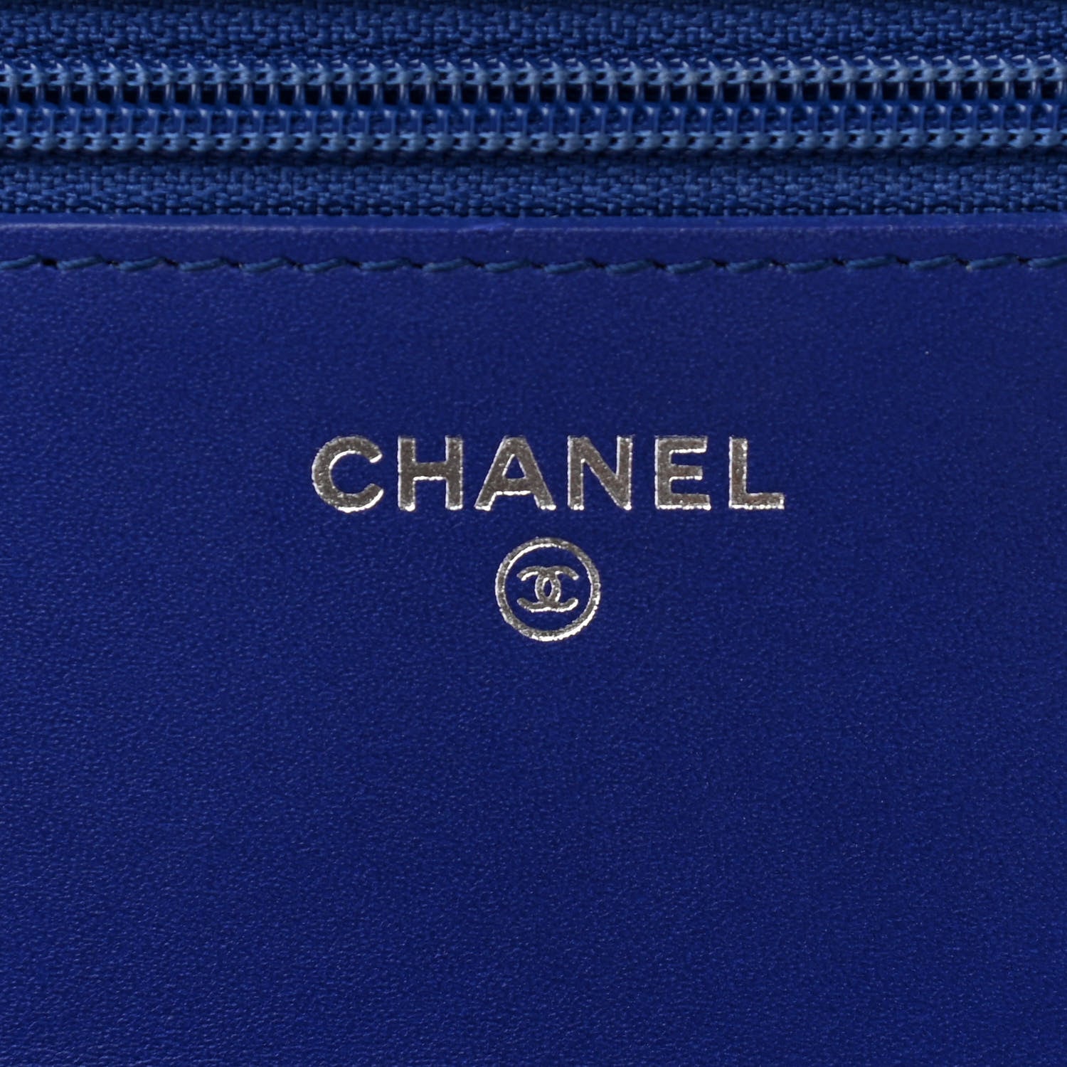 Chanel Patent Caviar Timeless CC Wallet on Chain WOC Blue 6 of 10