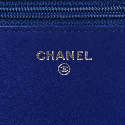 Chanel Patent Caviar Timeless CC Wallet on Chain WOC Blue 6 of 10