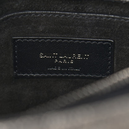 Saint Laurent Metallic Grain De Poudre Monogram Small Loulou Chain Satchel Gun Metal 5 of 10