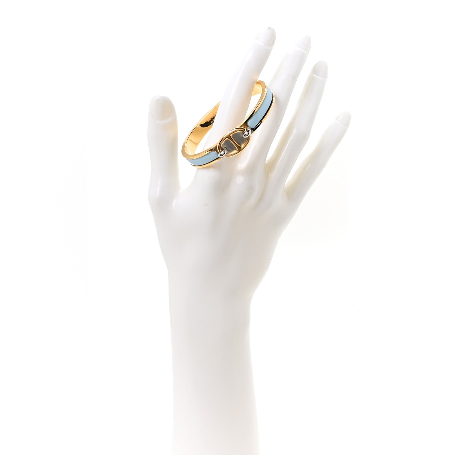 Hermes Enamel Mini Clic Chaine d'Ancre Bracelet PM Bleu Ciel 2 of 5
