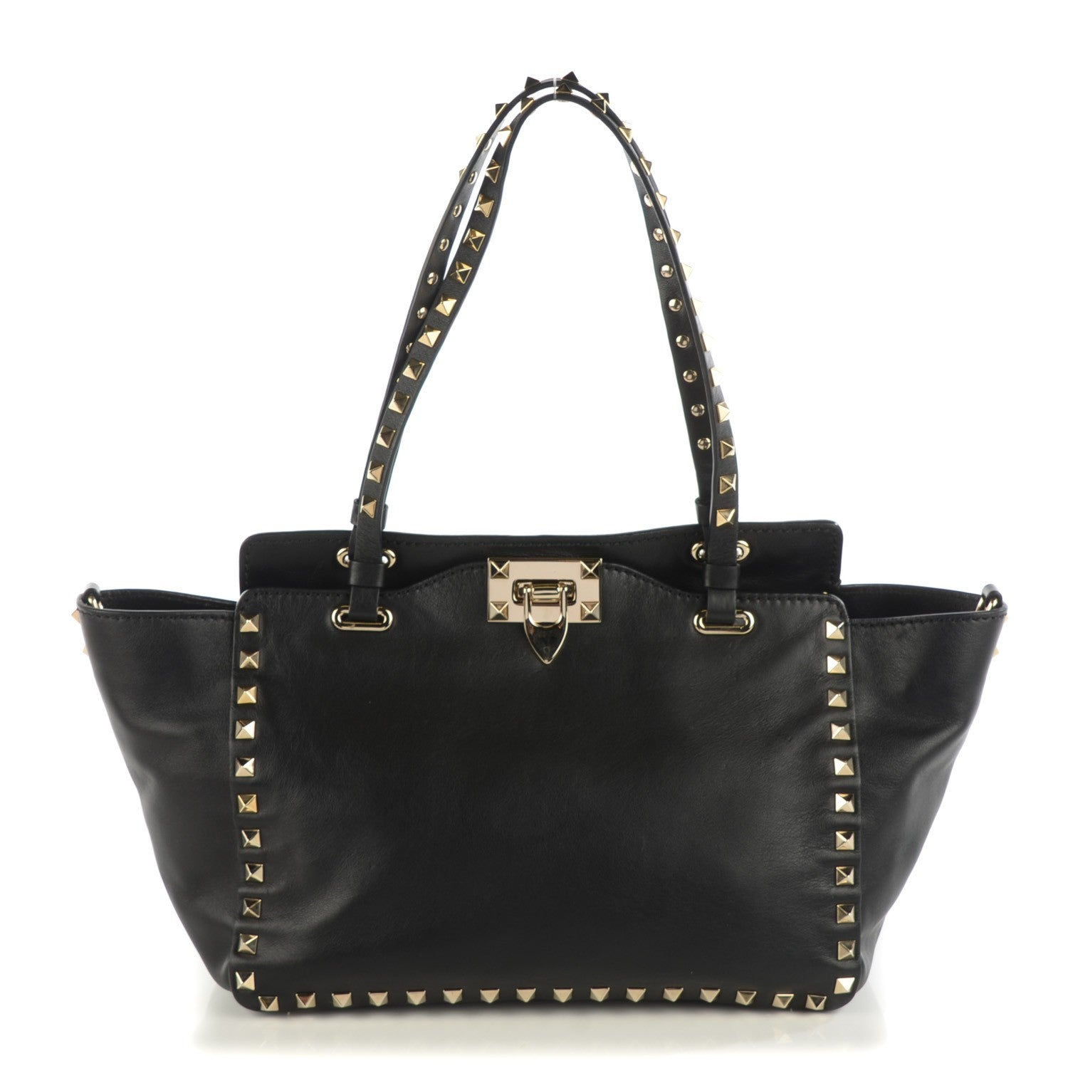 Valentino Garavani Vitello Small Rockstud Tote Black 1 of 6