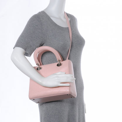 Christian Dior Leather Stitched Cannage Medium Lady Dior Pink 2 of 8