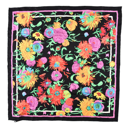 Gucci X KEN SCOTT Silk Twill Jenni Square Scarf Black Pink 1 of 4