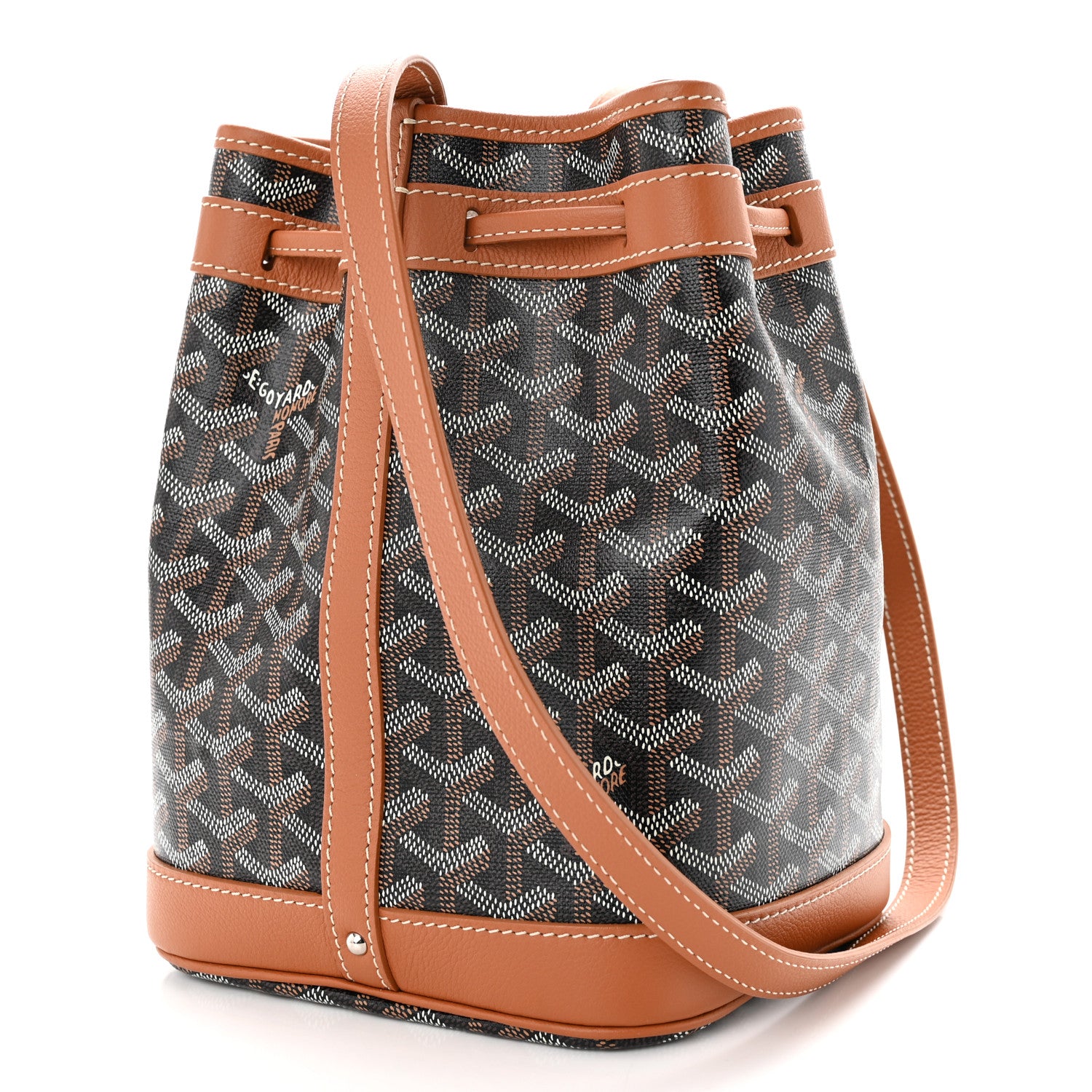 Goyard Goyardine Petit Flot Bucket Bag PM Black Gold 3 of 9