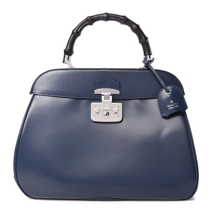 Gucci Regent Calfskin Bamboo Large Lady Lock Top Handle Bag Caspian 1 of 11