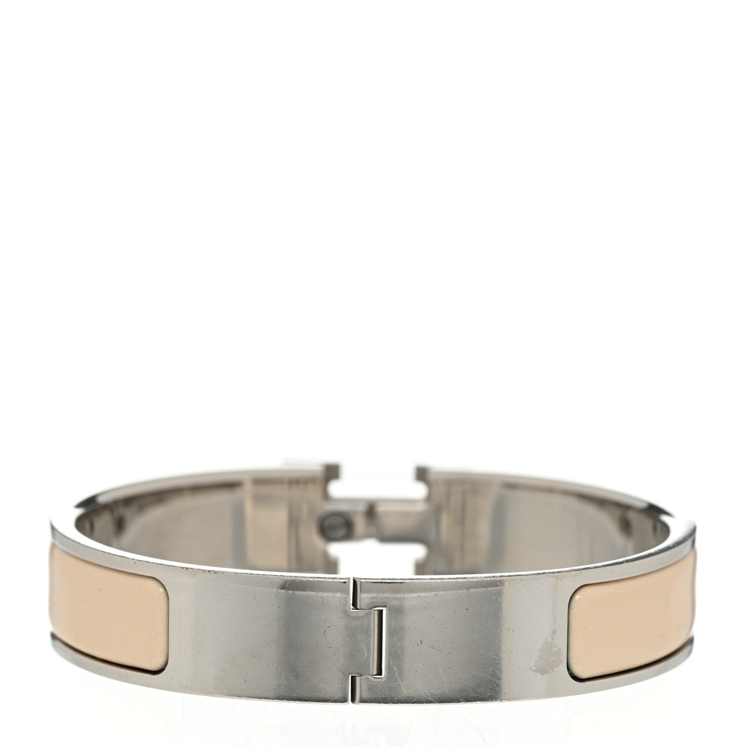 Hermes Enamel Narrow Clic Clac H Bracelet PM Beige Nacre 3 of 5