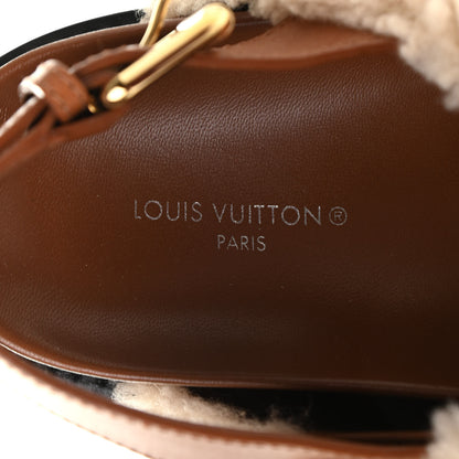 Louis Vuitton Shearling Paseo Sandals 38 Brown 7 of 11