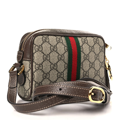 Gucci GG Supreme Monogram Web Mini Ophidia Shoulder Bag Brown 3 of 8