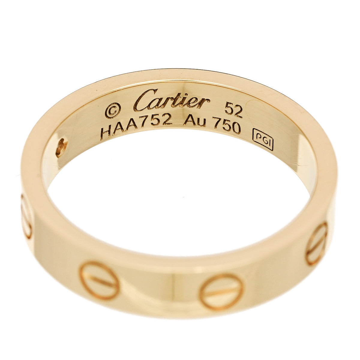 Cartier 18K Yellow Gold Diamond 4mm LOVE Wedding Band Ring 52 6 4 of 4