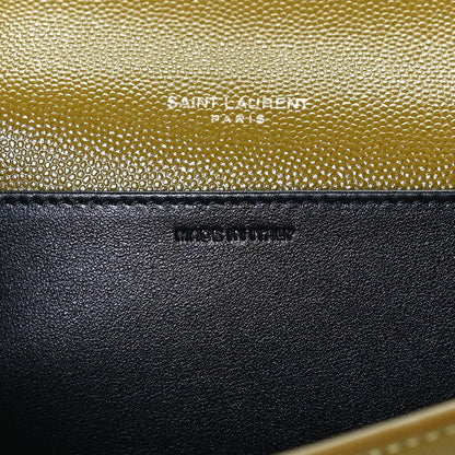 Saint Laurent Grain De Poudre Monogram Uptown Chain Wallet Olive 7 of 11