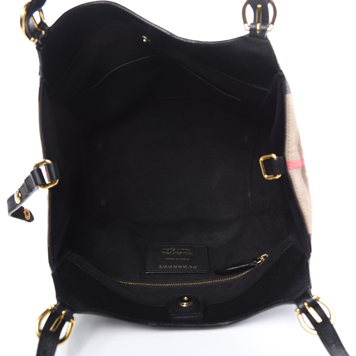Grainy Calfskin House Check Small Canterbury Black