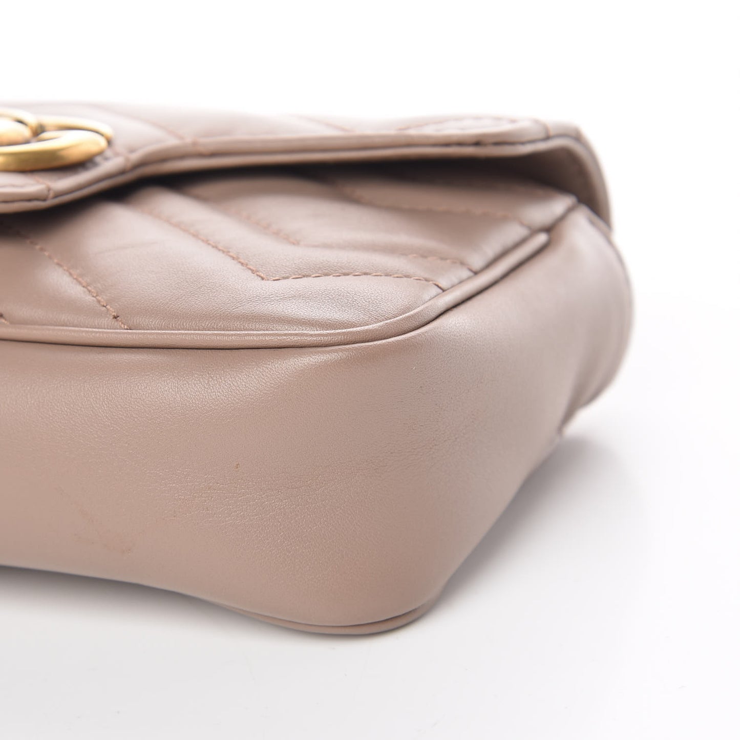 Calfskin Matelasse Super Mini GG Marmont Shoulder Bag Porcelain Rose