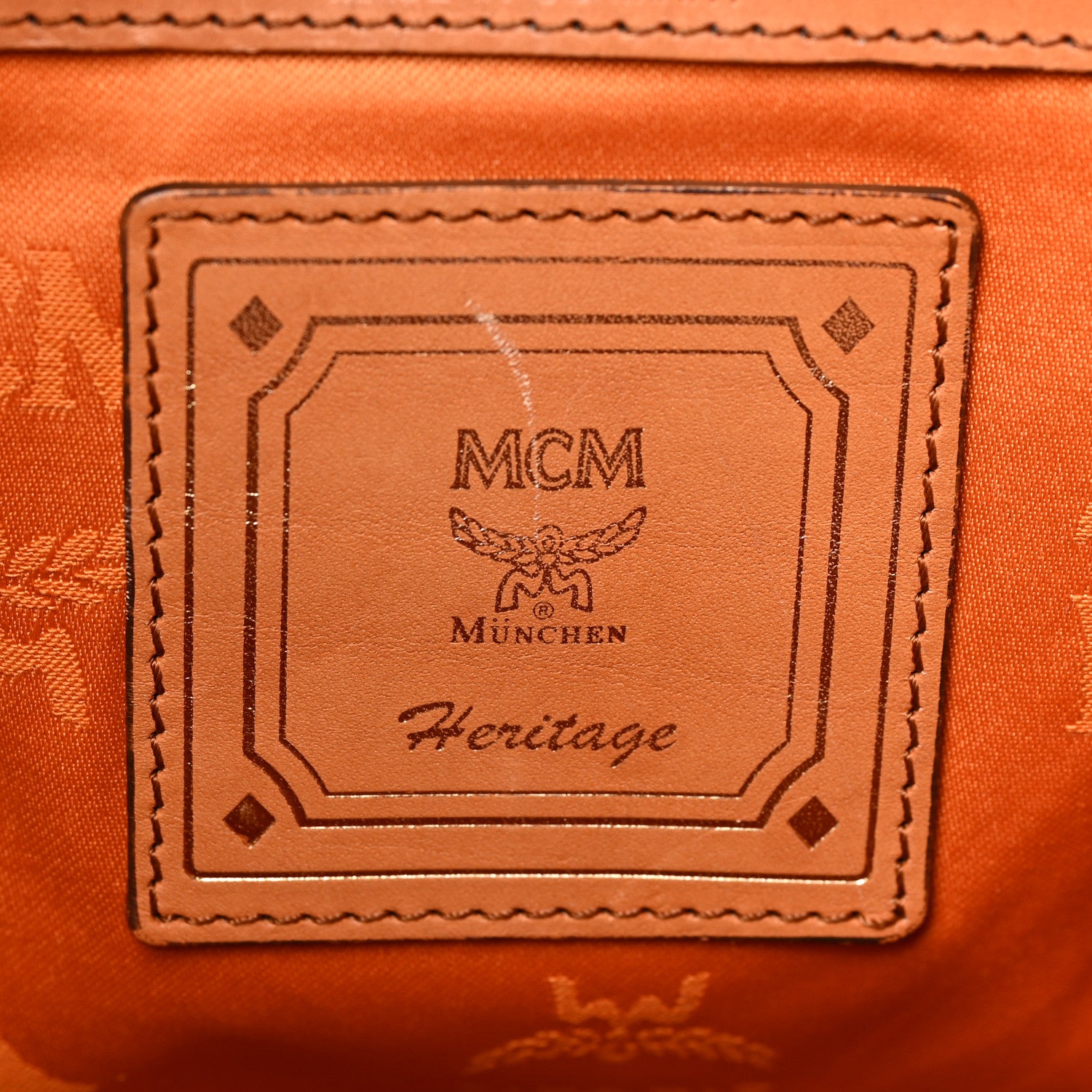 MCM Visetos Medium Vintage Pocket Backpack Cognac 7 of 26