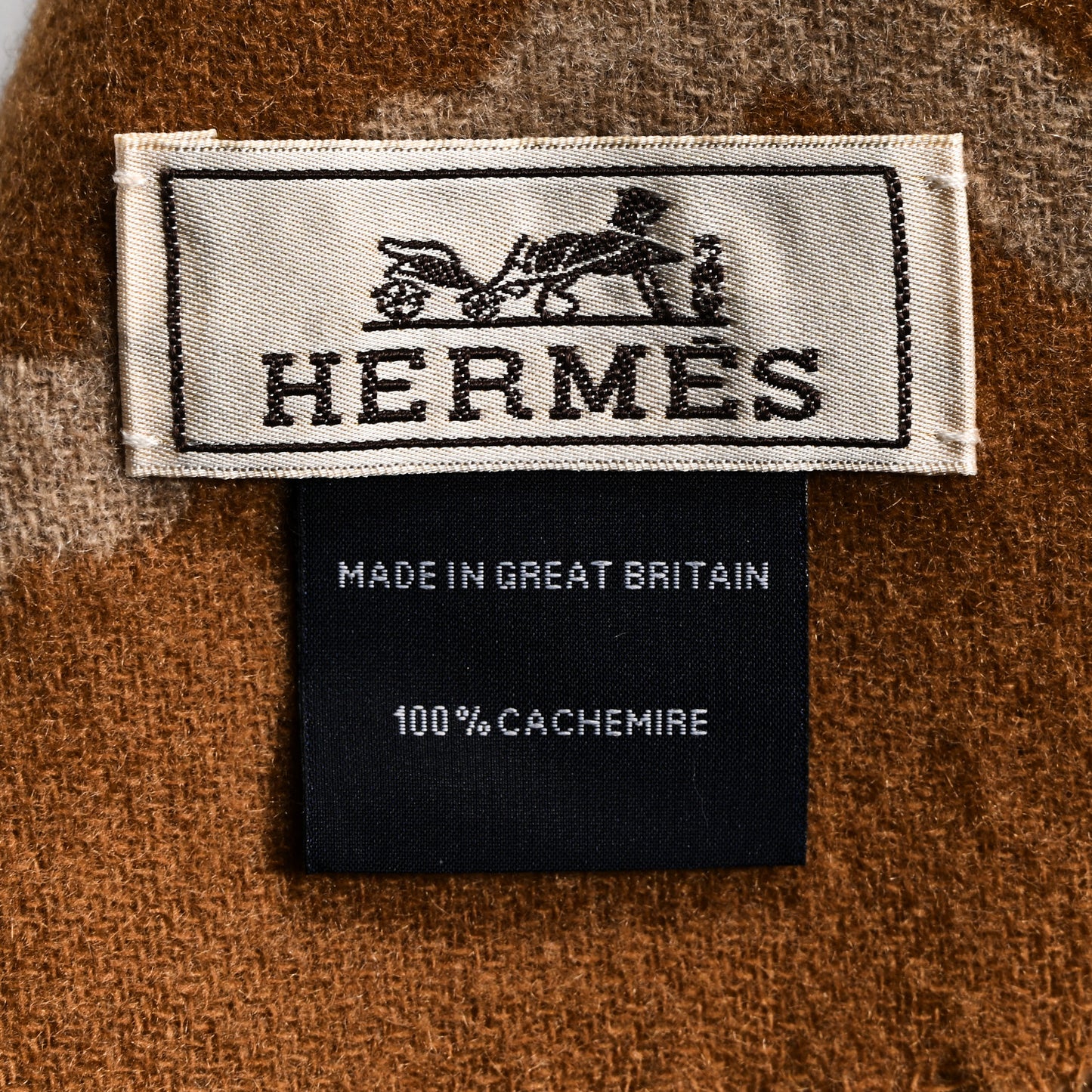 Cashmere Clic-Clac Muffler Camel Beige