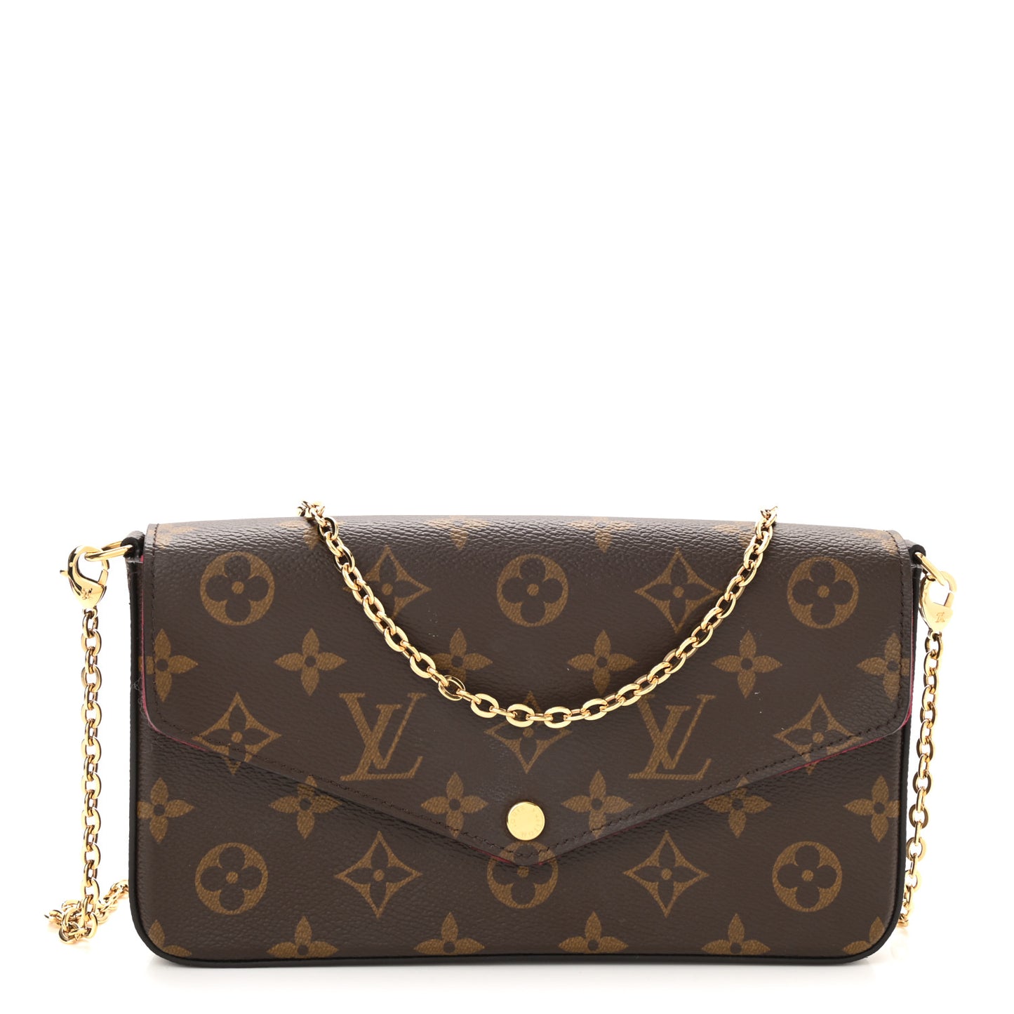 Monogram Pochette Felicie Chain Wallet Fuchsia