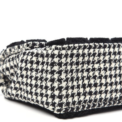 Chanel Shearling Tweed Jumbo Single Flap Black White 10 of 11