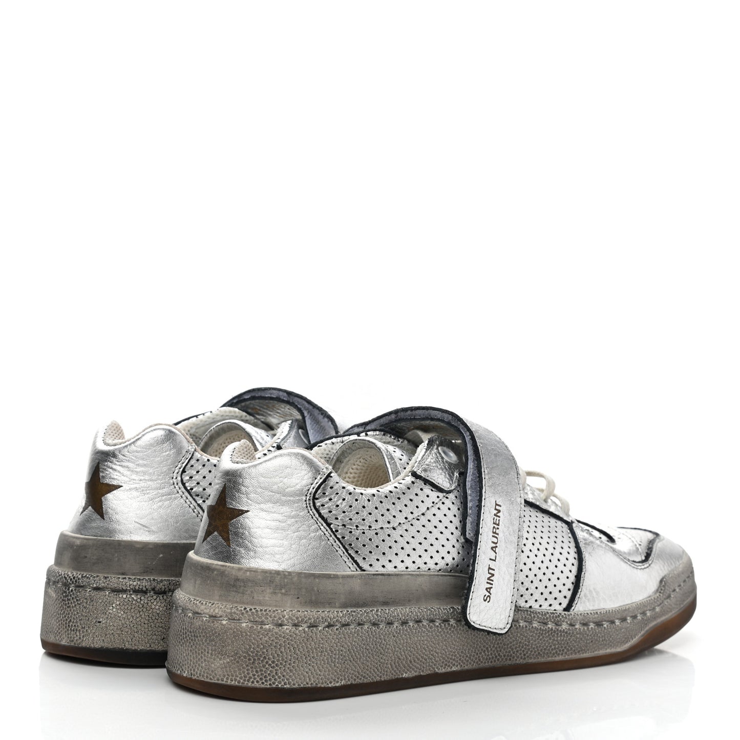 Calfskin Perforated Womens SL24 Sneakers 39 Argento