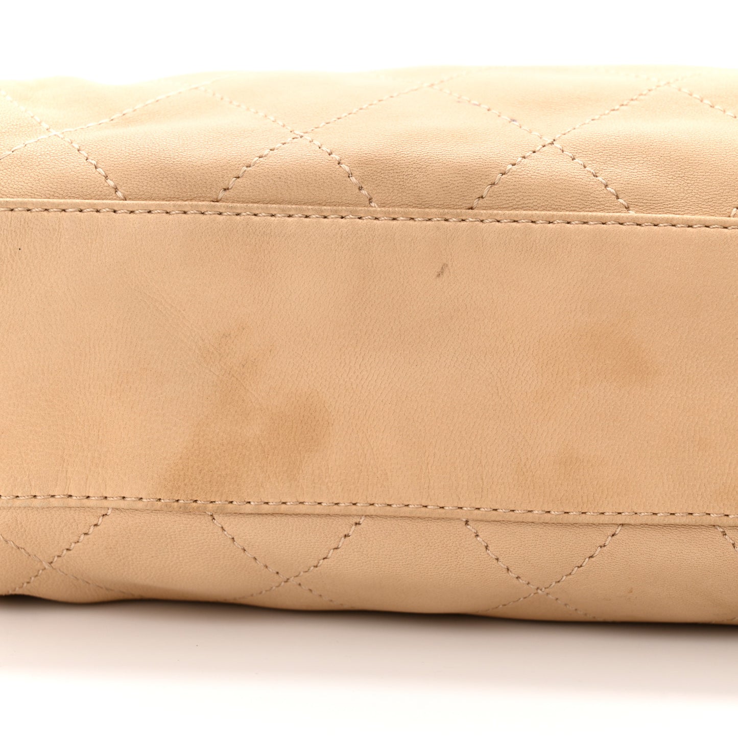 Lambskin Stitched Medium Ultimate Soft Tote Beige