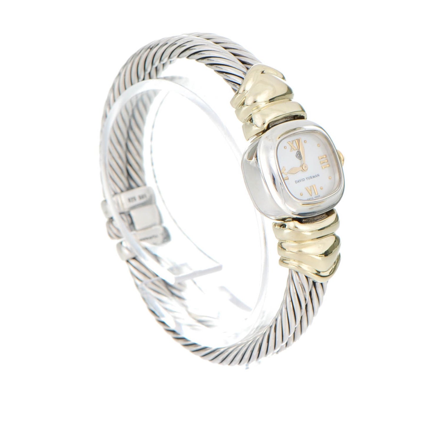 Sterling Silver 14K Yellow Gold 21mm Classic Cable Quartz Watch