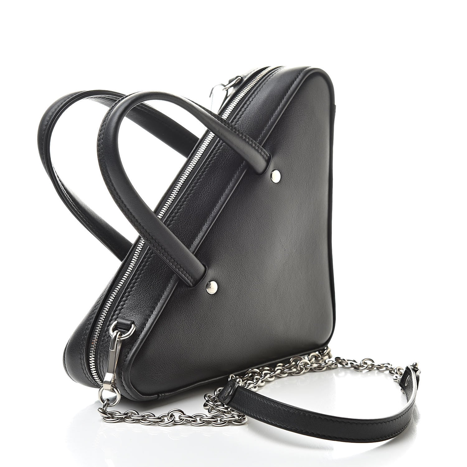 Balenciaga Calfskin XS Triangle Chain Duffle Black 3 of 11