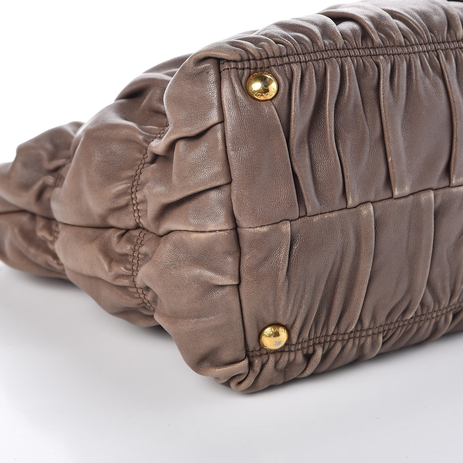 Prada Nappa Gaufre Tote Bambu 12 of 14