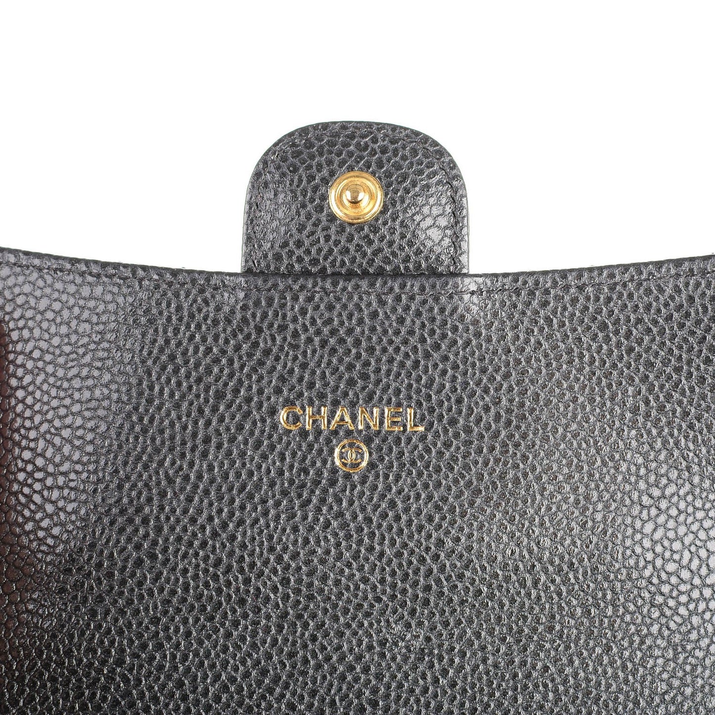 Caviar Quilted Small Flap Wallet Black