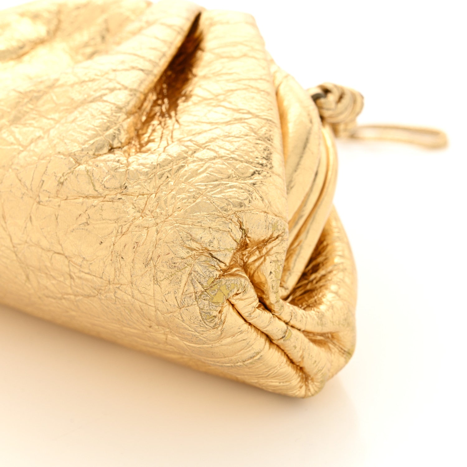 Bottega Veneta Metallic Crushed Calfskin The Mini Pouch Gold 13 of 15
