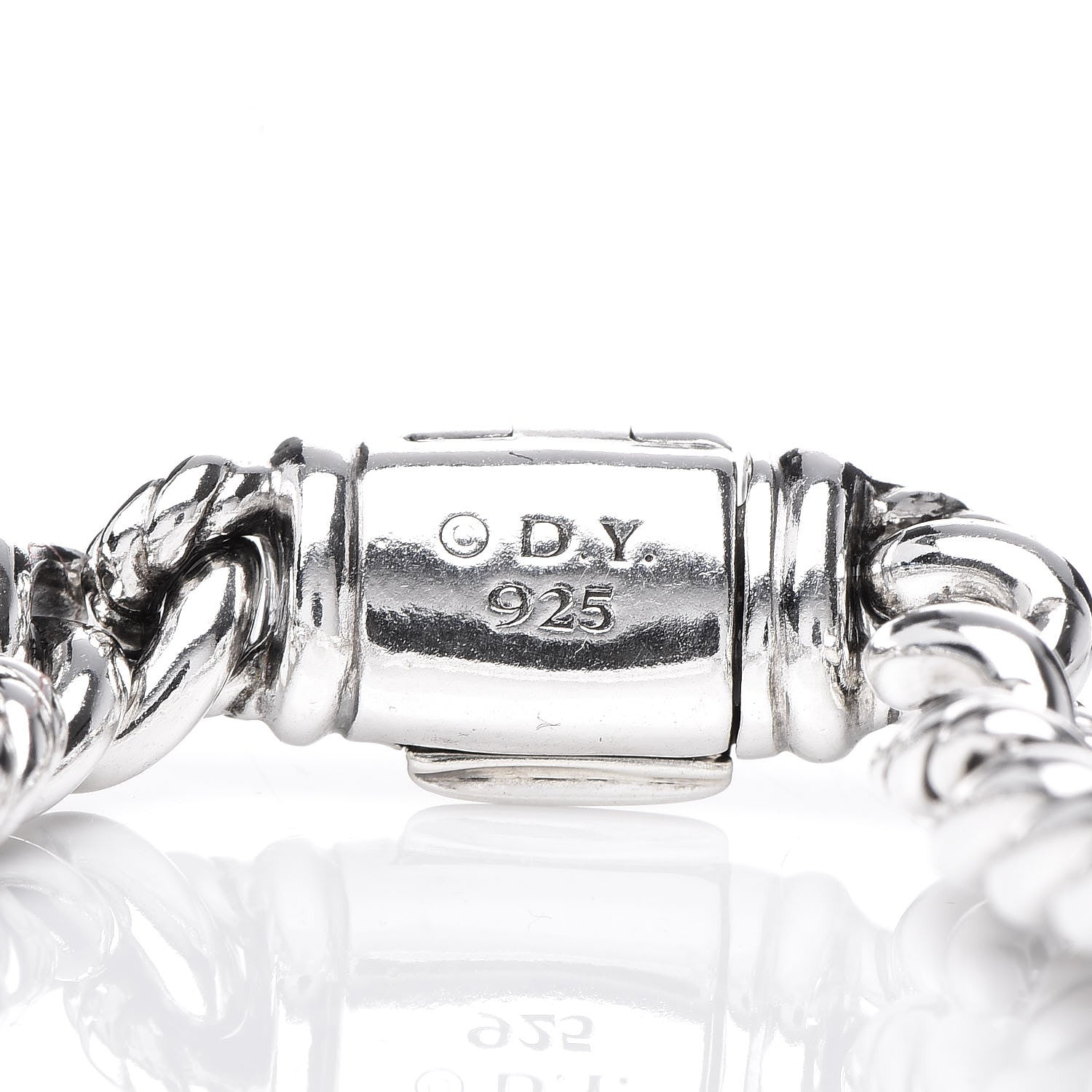 David Yurman Sterling Silver Pave Diamond 6mm Petite ID Bracelet 4 of 4