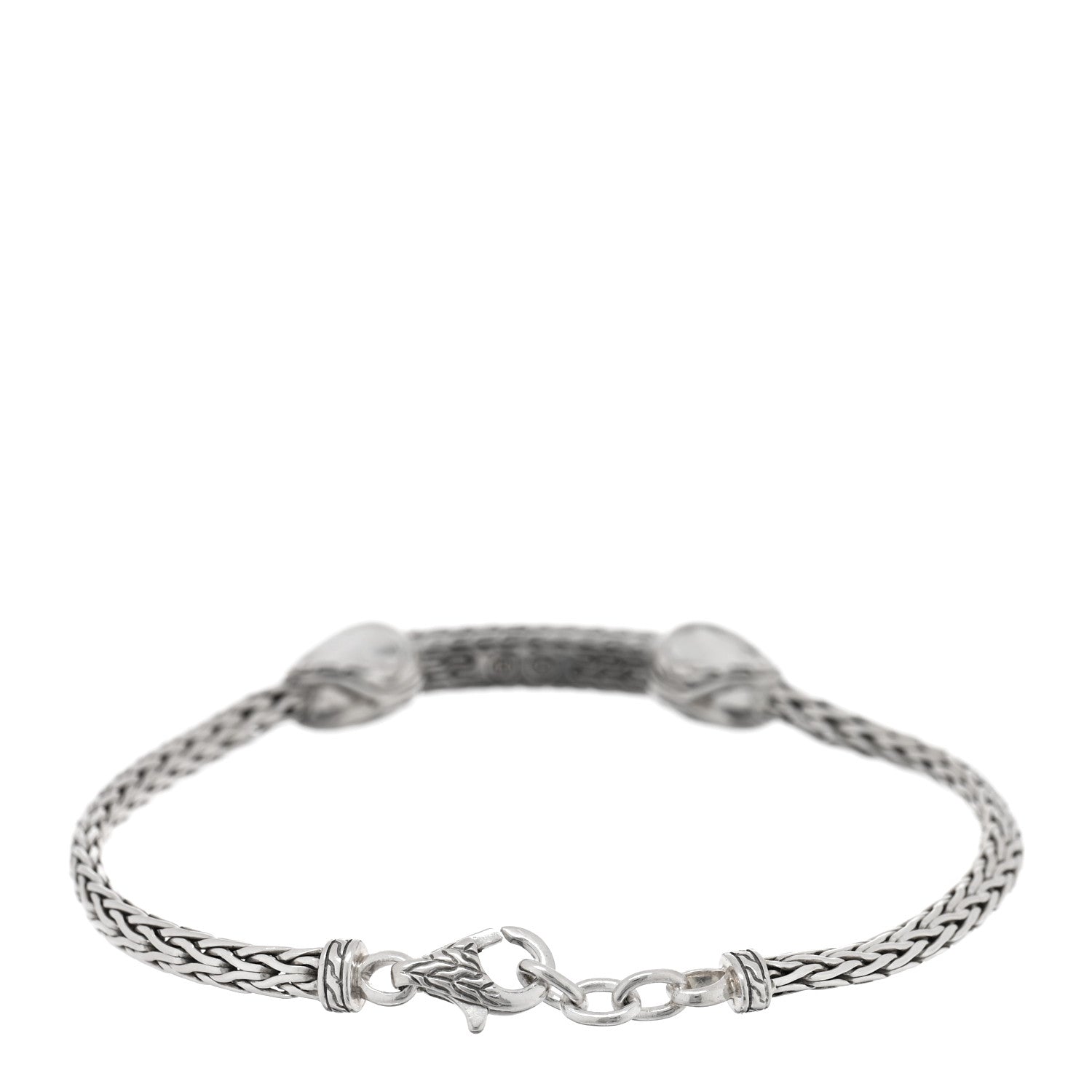 John Hardy Sterling Silver Diamond Asli Classic Chain Link ID Bracelet 2 of 3