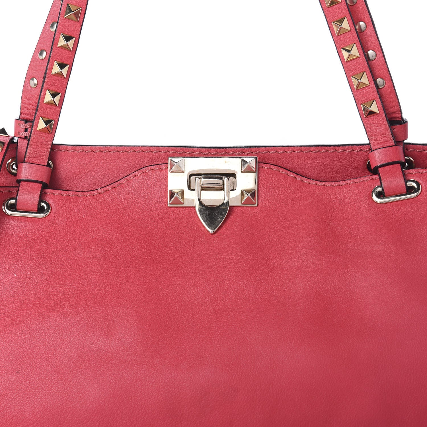Valentino Garavani Vitello Medium Rockstud Tote Deep Rose 10 of 10