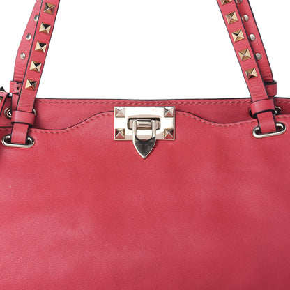 Valentino Garavani Vitello Medium Rockstud Tote Deep Rose 10 of 10