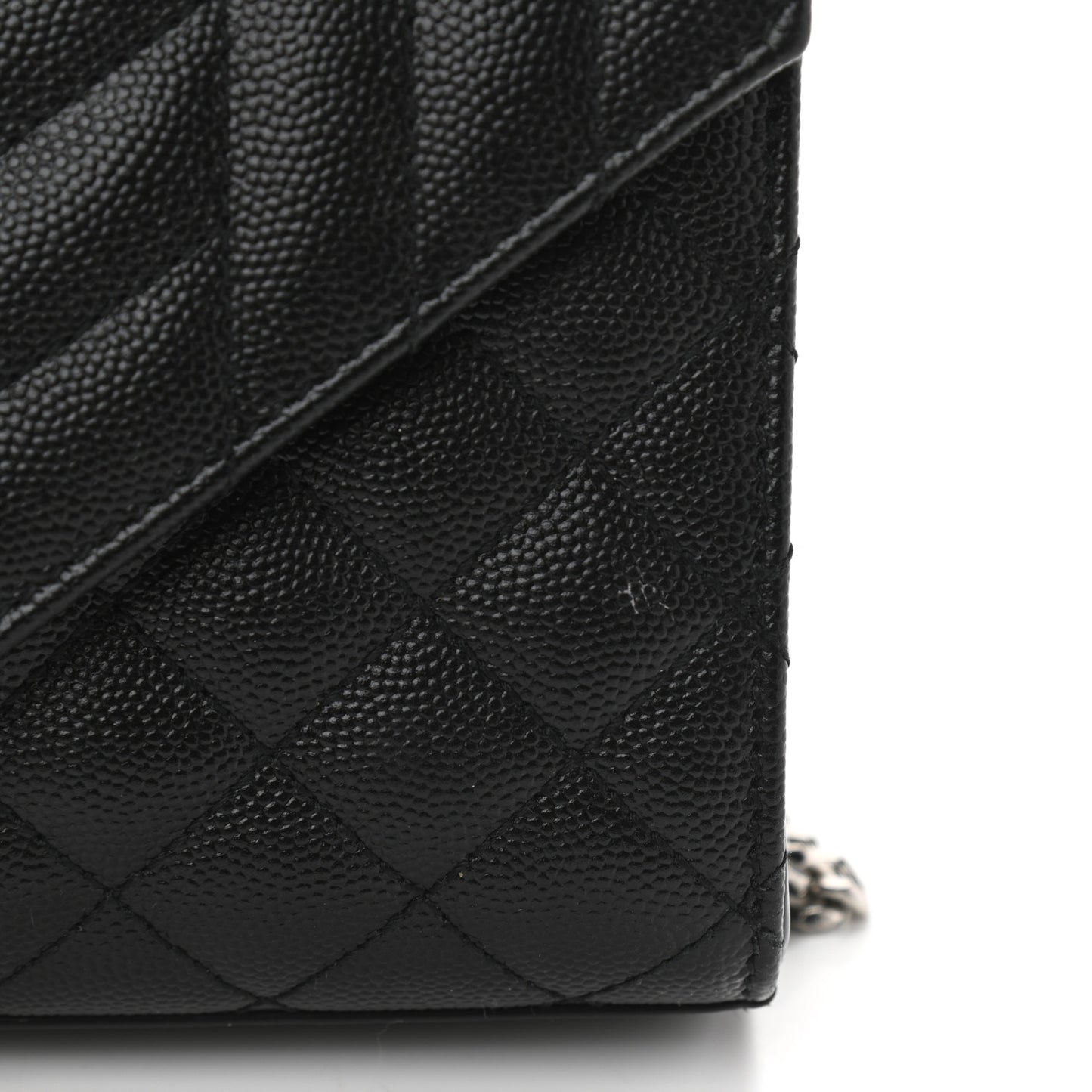 Grain De Poudre Textured Mixed Matelasse Triquilt Small Monogram Satchel Black