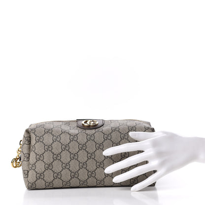 Gucci Soft GG Supreme Monogram Calfskin Large Ophidia Cosmetic Case Beige Ebony New Acero 2 of 7