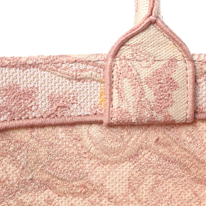 Christian Dior Canvas Embroidered Medium Dioriviera Toile De Jouy Book Tote Rose 10 of 13
