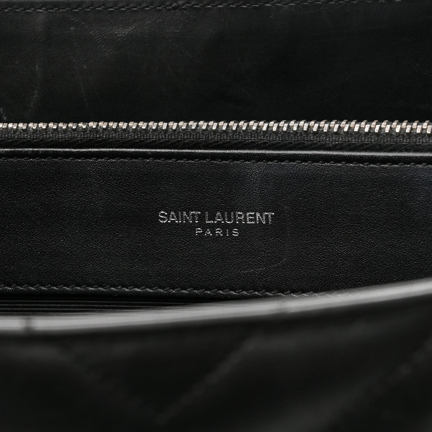 Grain De Poudre Matelasse Chevron Monogram Shopping Bag Black