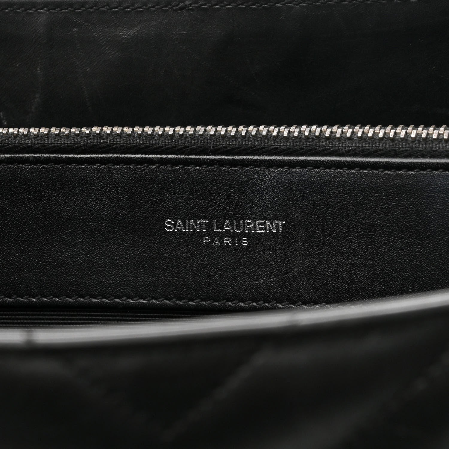 Saint Laurent Grain De Poudre Matelasse Chevron Monogram Shopping Bag Black 6 of 14