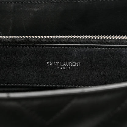 Saint Laurent Grain De Poudre Matelasse Chevron Monogram Shopping Bag Black 6 of 14