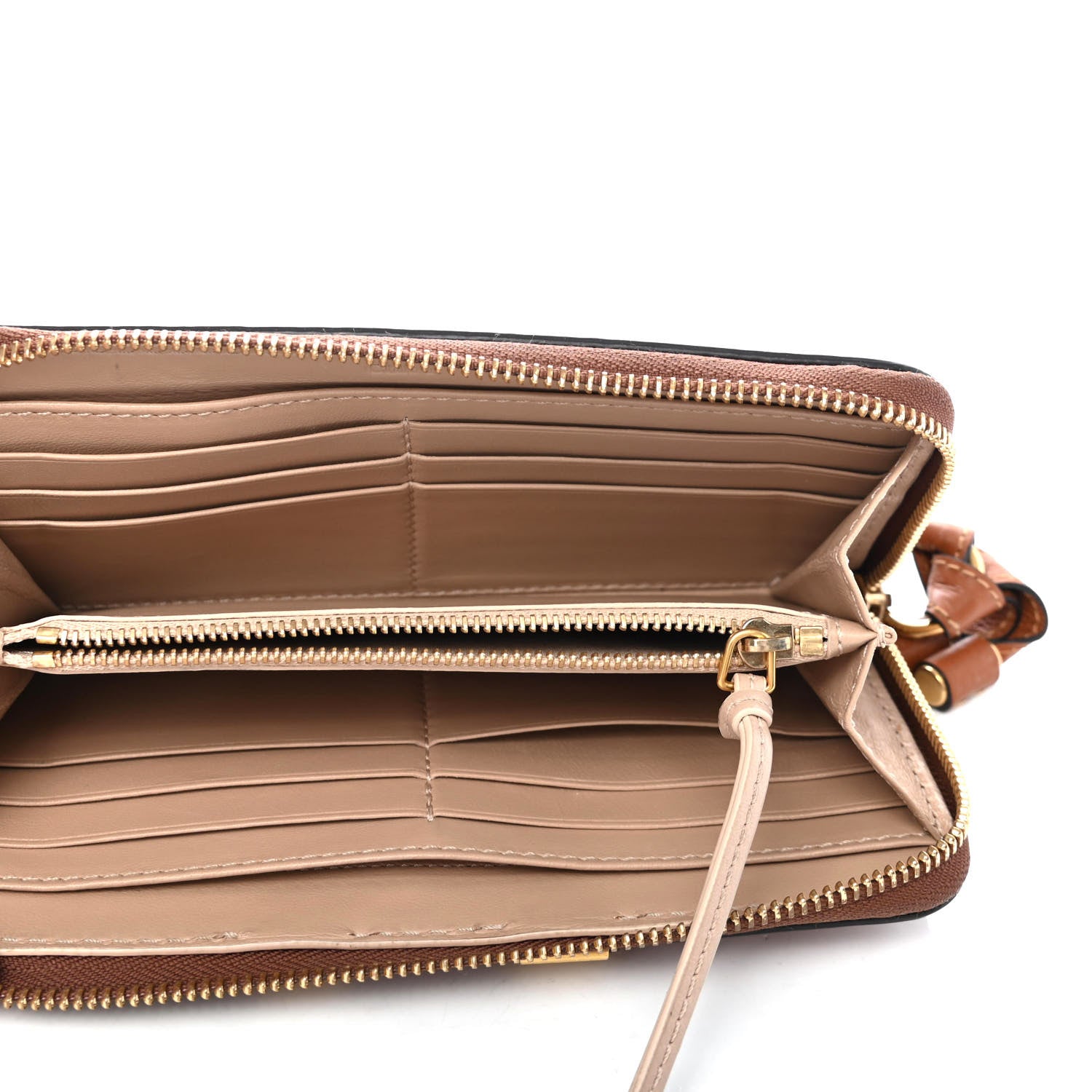 Chloe Grained Calfskin Marcie Long Zip Around Wallet Tan 4 of 4